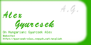 alex gyurcsek business card